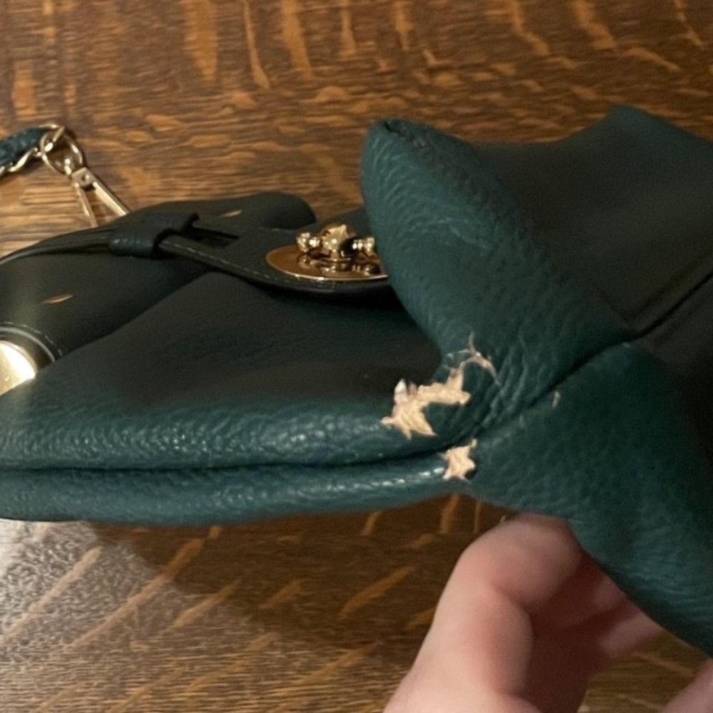 Vintage Crossbody Forest Green Leather Bag - Picture 5 of 8